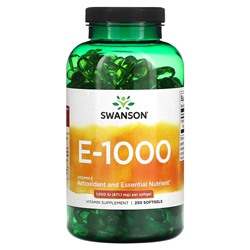 Swanson E – 1000, 1000 МЕ (671,1 мг), 250 мягких таблеток