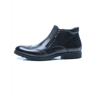 01-H9001-B76-SW3 BLACK Ботинки демисезонные мужские (натуральная кожа)