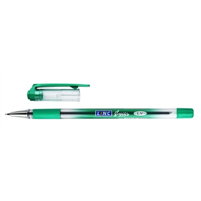 Ручка шариковая 0,7 мм зеленая резиновый грип LINC Glycer