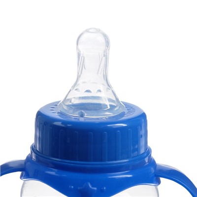 Бутылочка для кормления «Малыш», классическое горло, с ручками, 250 мл, от 0 мес., цвет синий