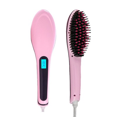 Расческа-выпрямитель "FAST HAIR STRAIGHTENER" HQT-906 Pink