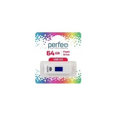 64Gb Perfeo S03 White USB 2.0 (PF-S03W064)