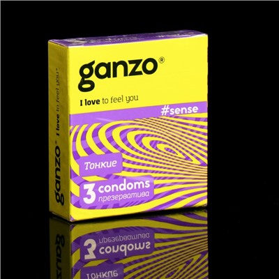 Презервативы «Ganzo» Sense, тонкие, 3 шт.