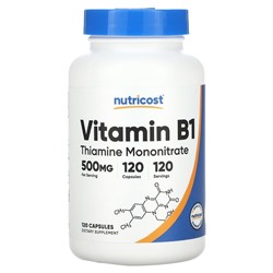 Nutricost Витамин B1, 500 мг, 120 капсул