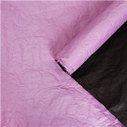Бумага упаковочная, жатая, эколюкс, двухцветная, розовая, черная, двусторонняя, рулон 1 шт., 0,7 x 5 м