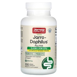 Jarrow Formulas Vegan Jarro-Dophilus Plus FOS - 300 вегетарианских капсул - Jarrow Formulas
