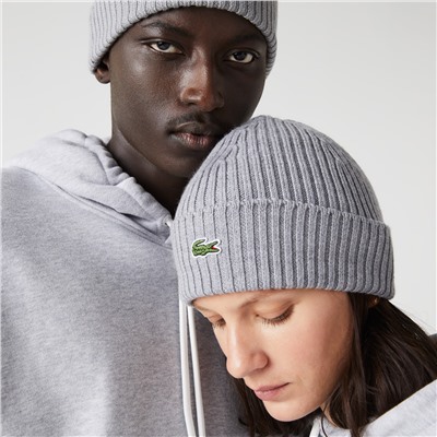 Unisex LACOSTE Beanie aus gerippter Wolle