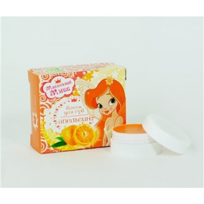Бальзам для губ апельсин Маленькая Мисс, пластик, 5 мл, "Бизорюк" Бизорюк - Фабрика Здоровья
