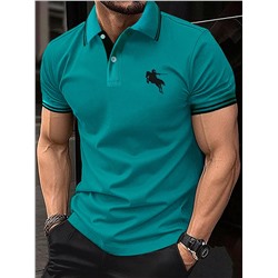 Manfinity Männer Polo Shirt mit Pferd Muster, Streifen