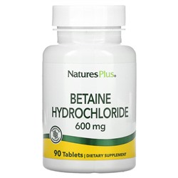 NaturesPlus Бетаин Гидрохлорид - 600 мг - 90 таблеток - NaturesPlus