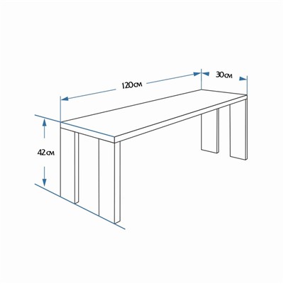 Лавка деревянная к набору "Деревенский" из сосны, 120х30х42 см, для бани, нагрузка до 250 кг
