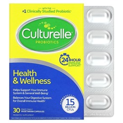 Culturelle Пробиотики, Здоровье и Благополучие - 15 миллиардов КОЕ - 30 капсул - Culturelle