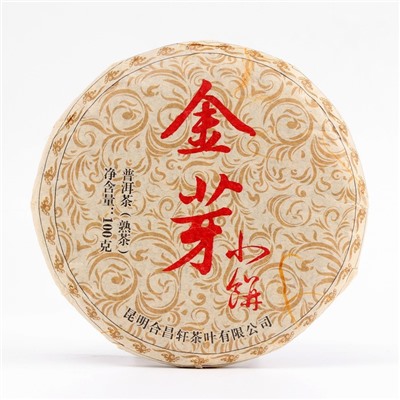 Китайский выдержанный чай "Шу Пуэр. JIn ya", 100 г, 2019 г, Юньнань, блин