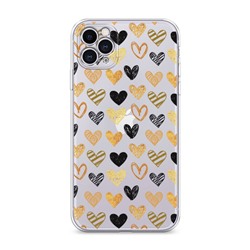 Силиконовый чехол Желто-белые сердечки на iPhone 11 Pro