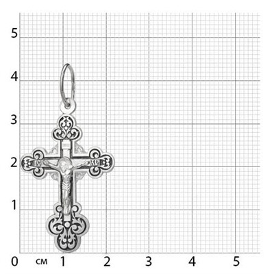 крест из серебра частично черненый штампованный