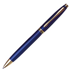 Ручка подарочная шариковая BRAUBERG "De Luxe Blue", корпус синий, линия письма 0,7 мм, 141412