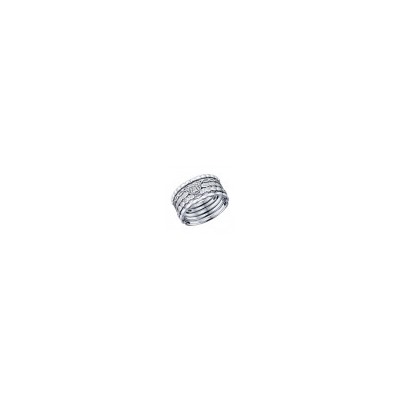 93080002, Наборное кольцо из серебра с фианитами, 94011708