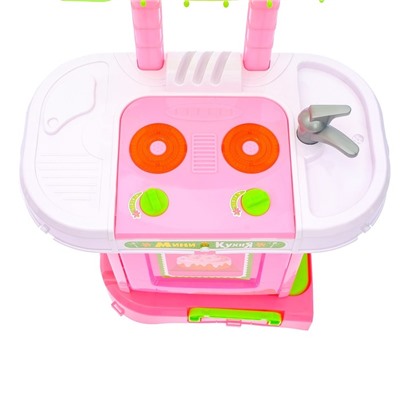 Игровой модуль кухня «Розовая мечта» с аксессуарами, складывается в чемодан, световые и звуковые эффекты, уценка