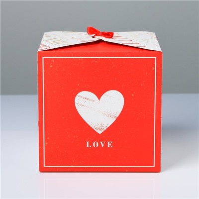 Коробка складная «Люблю», 18 × 18 × 18 см
