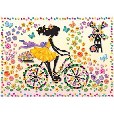 Набор для картины "Ма Шер" (девушка на велосипеде) (декорирование) АС 43-321