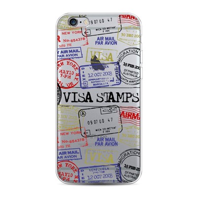 Силиконовый чехол Visa stamps 1 на iPhone 6