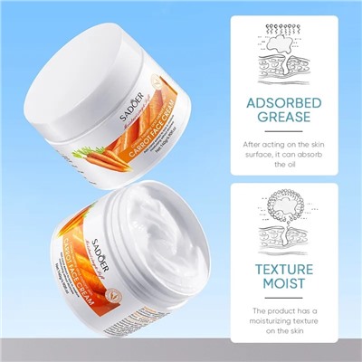 SADOER Питательный крем для лица с маслом семян моркови  Carrot Face Cream 140гр