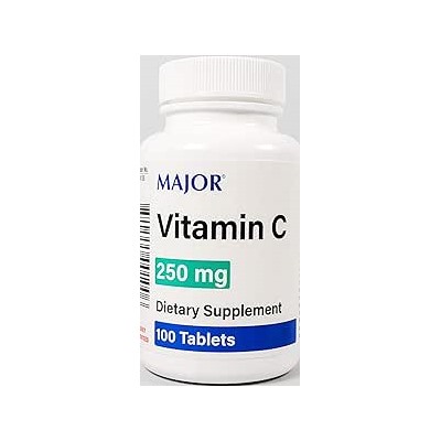 Major Vitamin-C 250 mg Ascorbic Acid Tablets, 100 CT