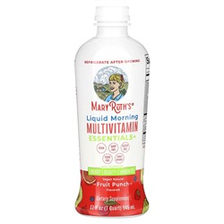 MaryRuth's Liquid Morning Multivitamin Essentials+, фруктовый пунш, 32 жидких унции (946 мл)