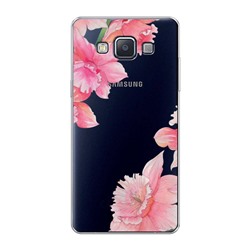 Силиконовый чехол Розовые цветочные уголки на Samsung Galaxy A5