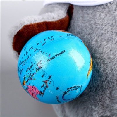 Мягкая игрушка «Совушка с глобусом», цвет серый