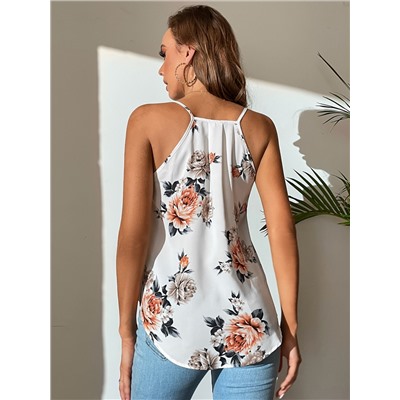 SHEIN Tall Cami Top mit Blume Muster, überlappendem Kragen