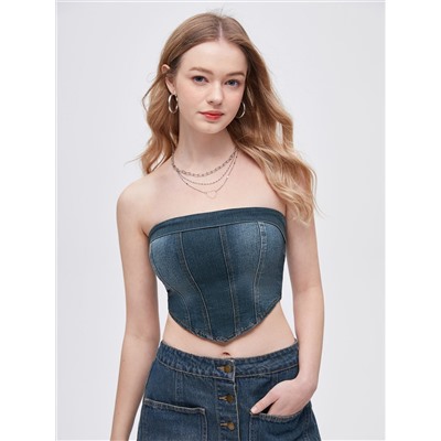 SHEIN MOD Denim Top mit Zipfelsaum, Tube