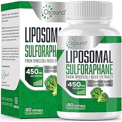 Osasuna Liposomal Sulforaphane 450MG, Maximum Absorption, Glucoraphanin with Myrosinase, Antioxidant Supplement from Broccoli Seed Extract, 60 Softgels (2 Months Supply)