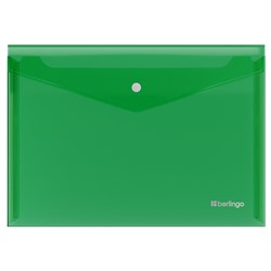 Папка-конверт на кнопке А4, 200мкм, зеленая EFb_04104