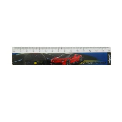 Линейка 15 см. пластиковая INTELLIGENT CР-36591 "Скорость" с рисунком (12/60/2510)