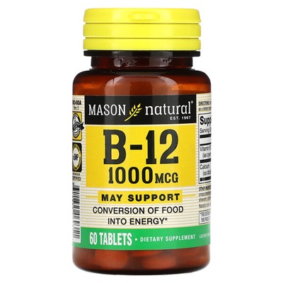Mason Natural Витамин B-12, 1000 мкг, 60 таблеток