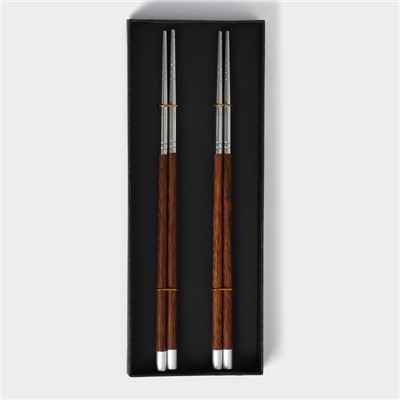 Набор палочек для суши из неражавеющей стали Magistro, d=0,8 см, 25 см, 2 пары, 304 сталь