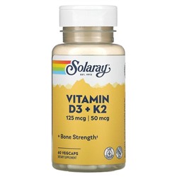 Solaray Витамин D3 + K2 - 125 мкг/50 мкг - 60 капсул - Solaray