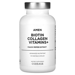 Codeage Витамины Biotin Collagen+ с вытяжкой черного перца - 90 растительных капсул - Codeage