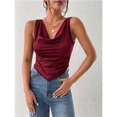 SHEIN Tall Tank Top mit Drapiertem Kragen, Rüschen, Zipfelsaum