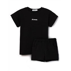 Костюм детский: футболка + шорты, #СТИЛЬ, черный