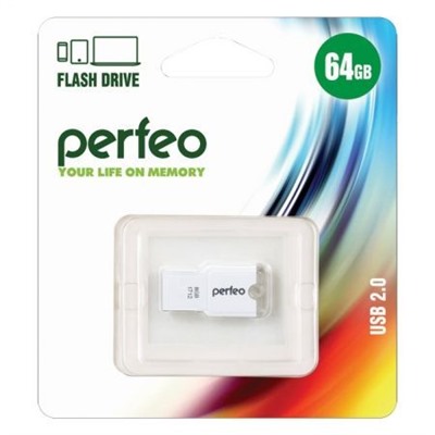 64Gb Perfeo M01 White USB 2.0 (PF-M01W064)