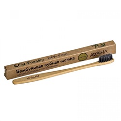 Aasha Herbals Зубная щётка бамбуковая с угольной щетиной / Eco-friendly, средняя