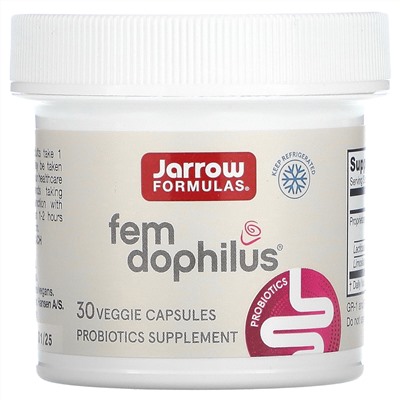 Jarrow Formulas Vegan Fem Dophilus, 5 миллиардов КОЕ, 30 растительных капсул - Jarrow Formulas