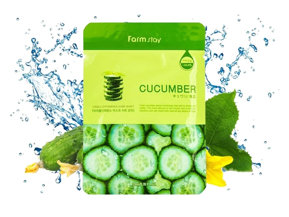 Visible difference mask sheet. Корейская тканевая маска cucumber. Увлажняющая маска для лица с экстрактом огурца visible difference Mask Sheet cucumber. Farmstay маска для лица медовая. Маск Корея PR.