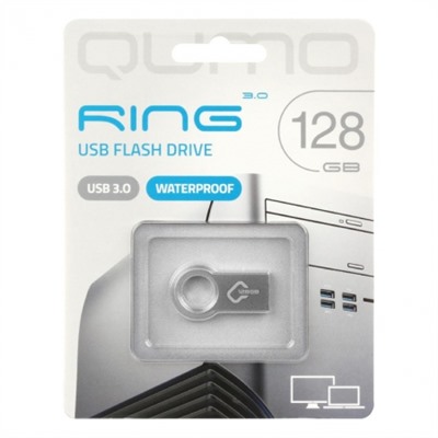 128Gb QUMO Ring, металл, USB 3.0 (QM128GUD3-Ring)