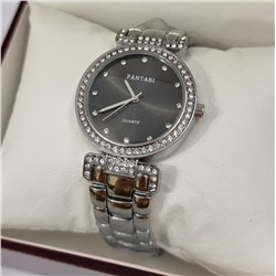 Наручные часы с металлическим браслетом, цвет циферблата чёрный, Ч302450, арт.126.038