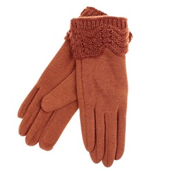 Трикотажные перчатки с начесом и вязанным манжетом