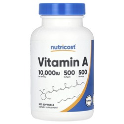 Nutricost Витамин А - 10,000 МЕ - 500 мягких капсул - Nutricost