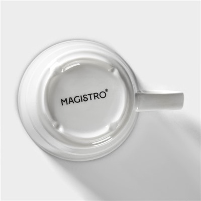 Кружка фарфоровая Magistro «Морской бриз», 220 мл, цвет белый